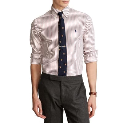 Brown/White Stripe Cotton Shirt