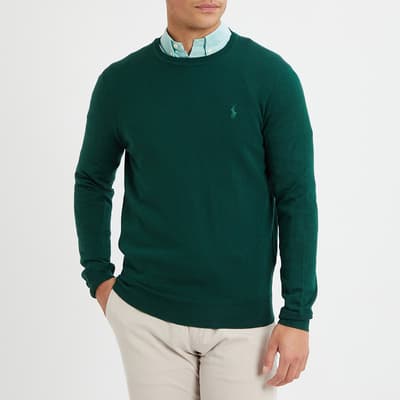 Green Textured Merino Wool Jumper