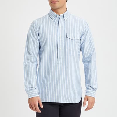 Blue Classic Oxford Stripe Cotton Shirt