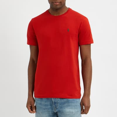 Red Cotton Long Sleeve T-Shirt