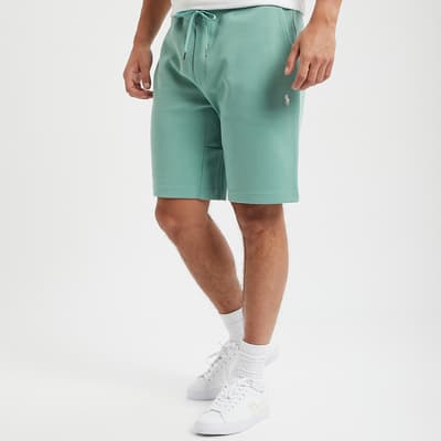 Green Double Knit Cotton Blend Shorts