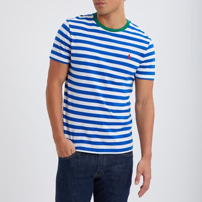 Blue/White Stripe Cotton T-Shirt