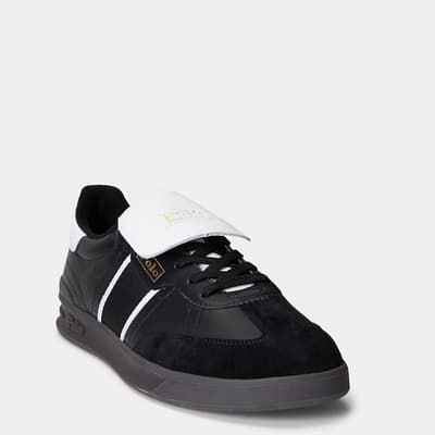 Black/White Heritage Leather Trainers
