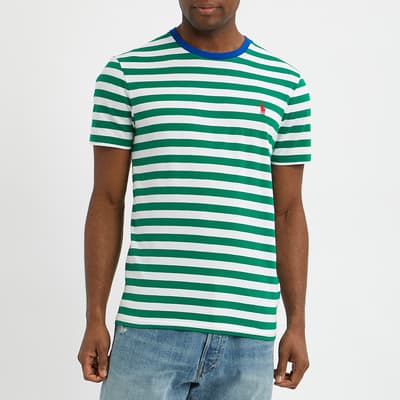 Green Stripe Jersey Cotton T-Shirt