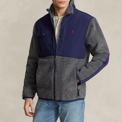 Grey Bonded Fleece Zip Jacket