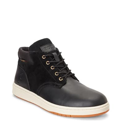 Black High Top Leather Trainers