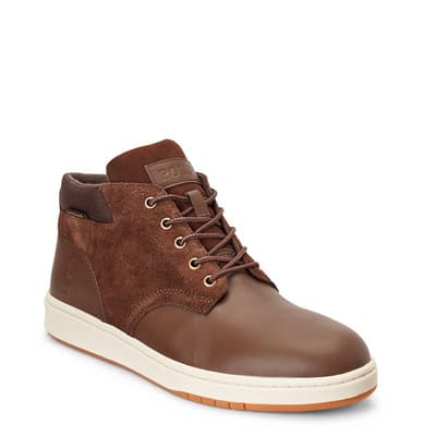 Brown High Top Leather Trainers