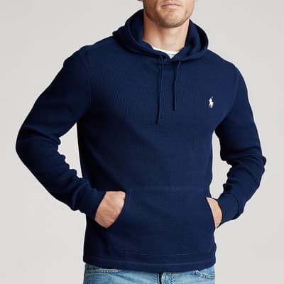 Navy Waffle Cotton Hoodie