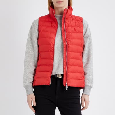 Red Packable Quilted Gilet
