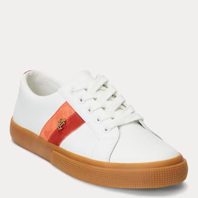 White/Red Janson Leather Trainers