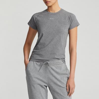 Grey Stretch Cotton Blend T-Shirt