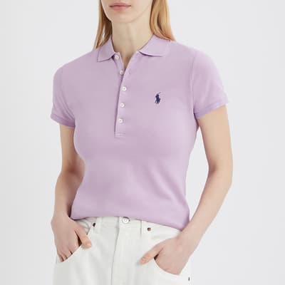 Lilac Slim Stretch Cotton Polo Shirt