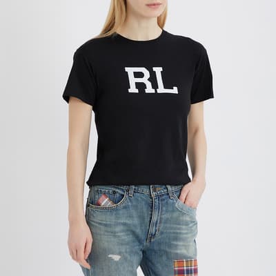 Black RL Logo Cotton T-Shirt