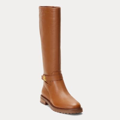 Tan Hallee Leather Boots