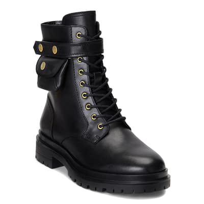 Black Cammie Burnished Leather Boots