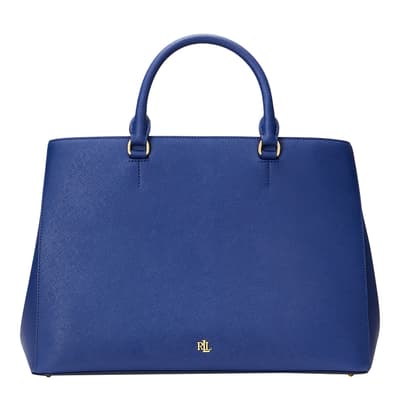 Blue Hannah Crosshatch Leather Bag