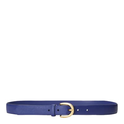 Blue Crosshatch Leather Belt