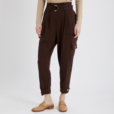 Brown Ponte Cargo Trousers