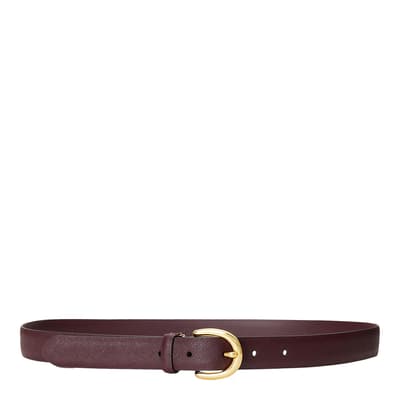 Burgundy Charm Crosshatch Leather Belt