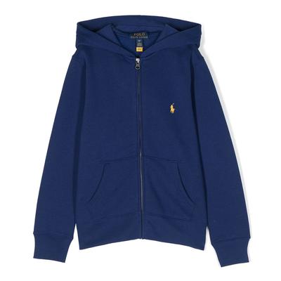 Older Boy's Dark Blue Cotton Blend Zipped Hoodie