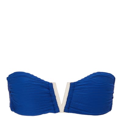 Blue V Bar Bandeau Bikini Top
