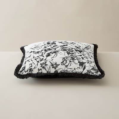 Elegance Floral Cushion, Black