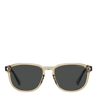 Beige Grey Rectangular  Sunglasses Frames