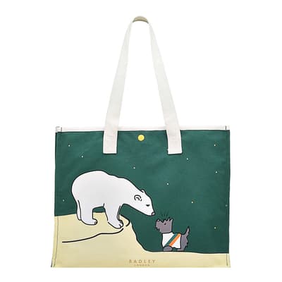 Dark Green Bear With Me Tote