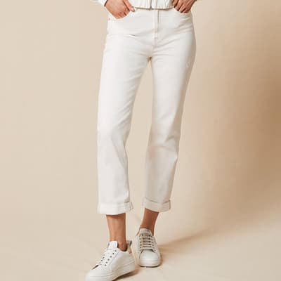 White Dakota Distressed Jeans 