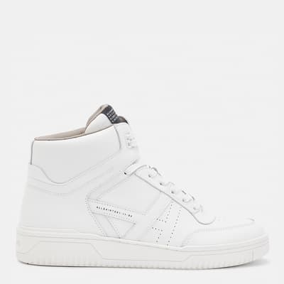 White Pro High Top Leather Trainers