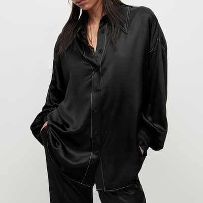 Black Charli Silk Blend Shirt
