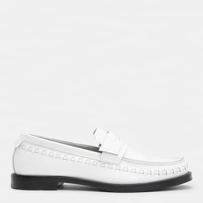 White Sofie Leather Loafers