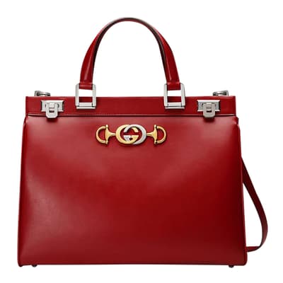 Gucci Zumi Red Medium Leather Shoulder Bag