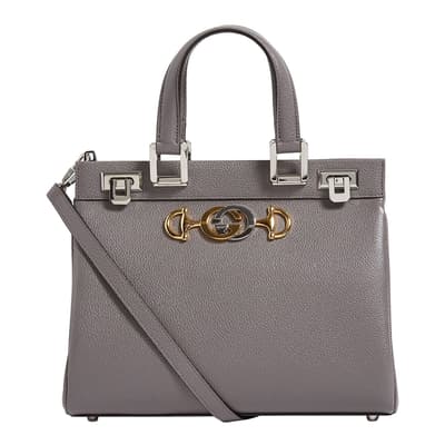 Gucci Zumi Grey Medium Leather Shoulder Bag