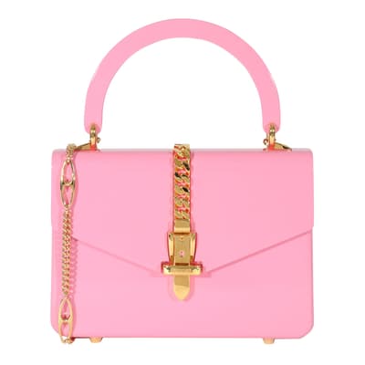 Gucci Sylvie 1969 Plexiglas Mini Top Handle Bag In Pink
