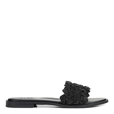 Black Fernanda Flat Sandals