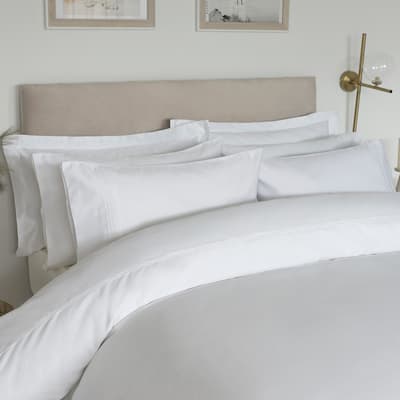 800TC Cotton Sateen Single Fitted Sheet, White