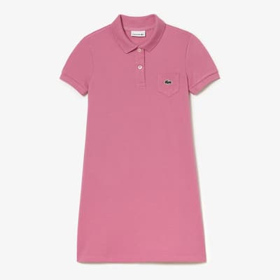 Teen Girl's Pink Sleeveless Polo Dress