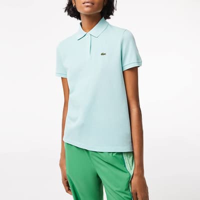 Mint Long Sleeved Cotton Polo Shirt