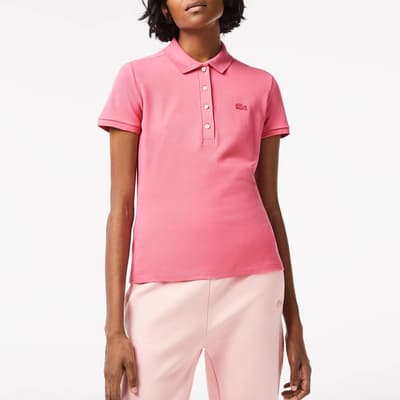 Pink Short Sleeve Cotton Polo Shirt