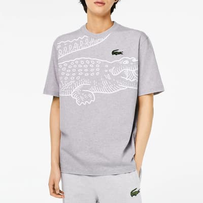 Grey Crocodile Cotton T-Shirt