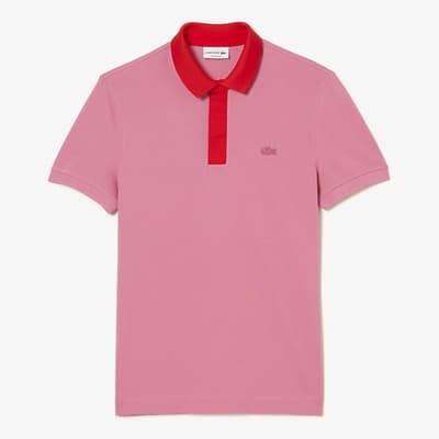 Pink/Red Cotton Polo Shirt
