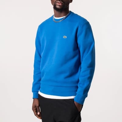 Blue Cotton Blend Sweatshirt