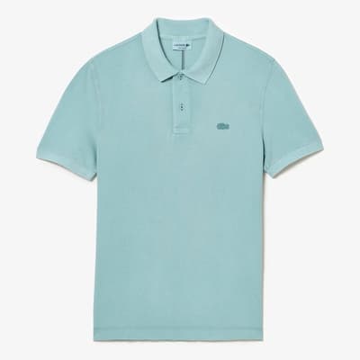 Pale Blue Cotton Polo Shirt