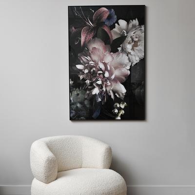 Glass Wall Art, Floral 80x120cm