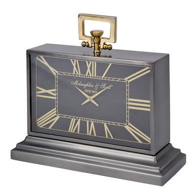 Iconic Latham Black & Gold Rectangular Clock, Medium