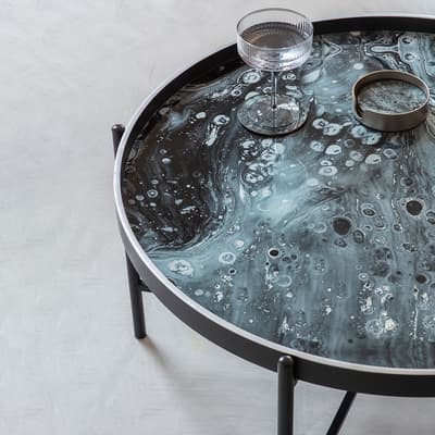 Swirl Coffee Tray Table, Monochrome 