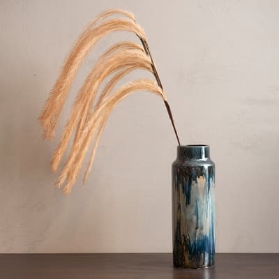 Faux Feather Ocre Grass Spray, 140cm
