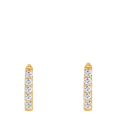Gold Small White Sapphire Lumiere Hoops