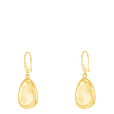 Gold Large Pebble Drop Earrings